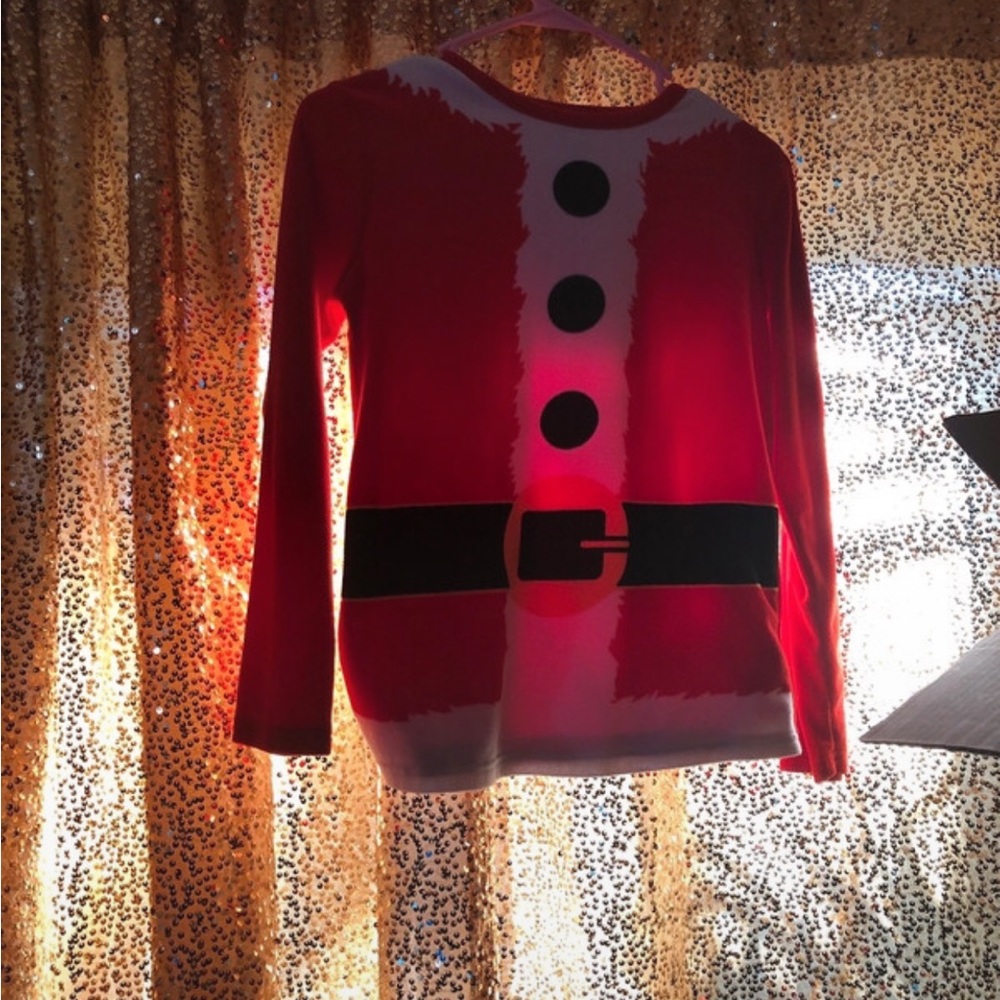 Wondershop Red Santa Belt Print Long-Sleeve Kids Top and bottom